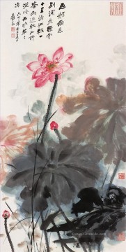  Lotus Kunst - Chang Dai Chien Lotus 25 Chinesische Malerei